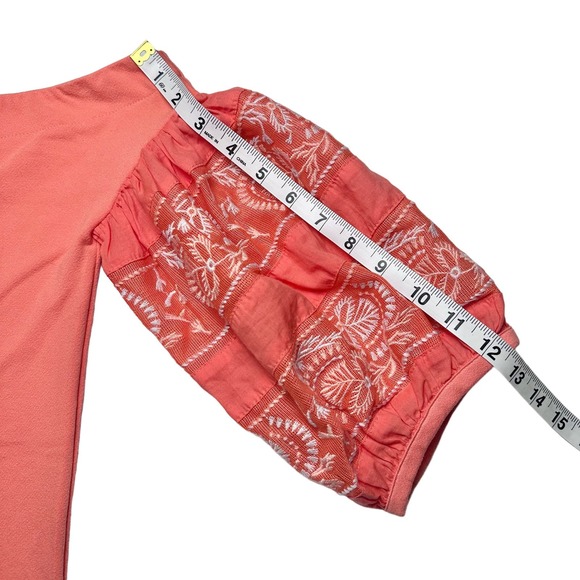 Free People | Women | Rock With It Coral Puff Sleeve Off Shoulder Top | XS - Picture 7 of 13